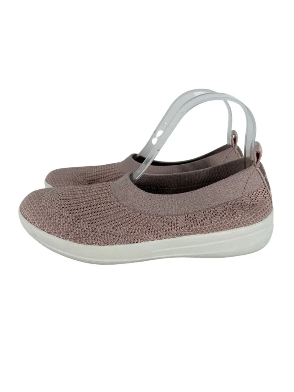 FitFlop Women Size 8 Pink Comfort Stretch Uberknit Slip On Ballerina Flats
